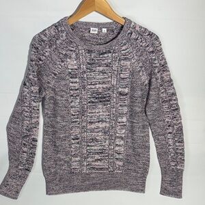 GAP Women's Marled Cable Knit Sweater - Blue and Pink